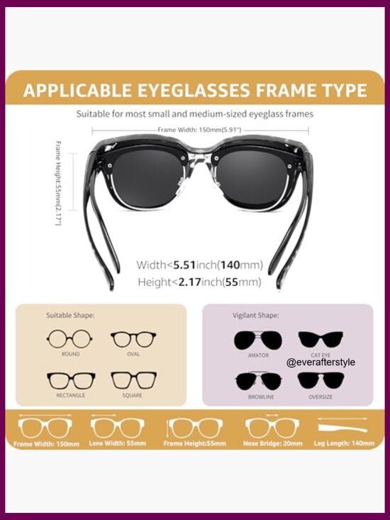 Polarized Fit Over Glasses Sunglasses, UV400 Protection for Driving